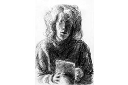 "Selbstporträt" - Zeichnung von Petra Maria Runge runge